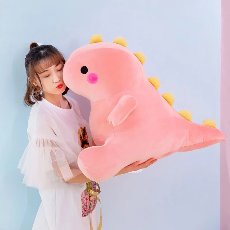 22~60cm Colorful Dinosaurs Plush Dolls Squishy Kawaii Animal Comforting Plushie Peluche Green Pink Yellow Dino Cartoon Toy