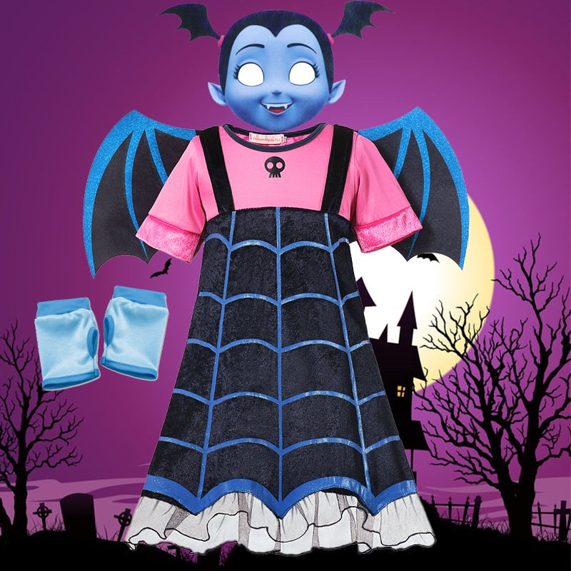 Disney Halloween Vampirina Costume For Girls, Kids Cosplay Disguise, Princess Dress Up For Carnival Party