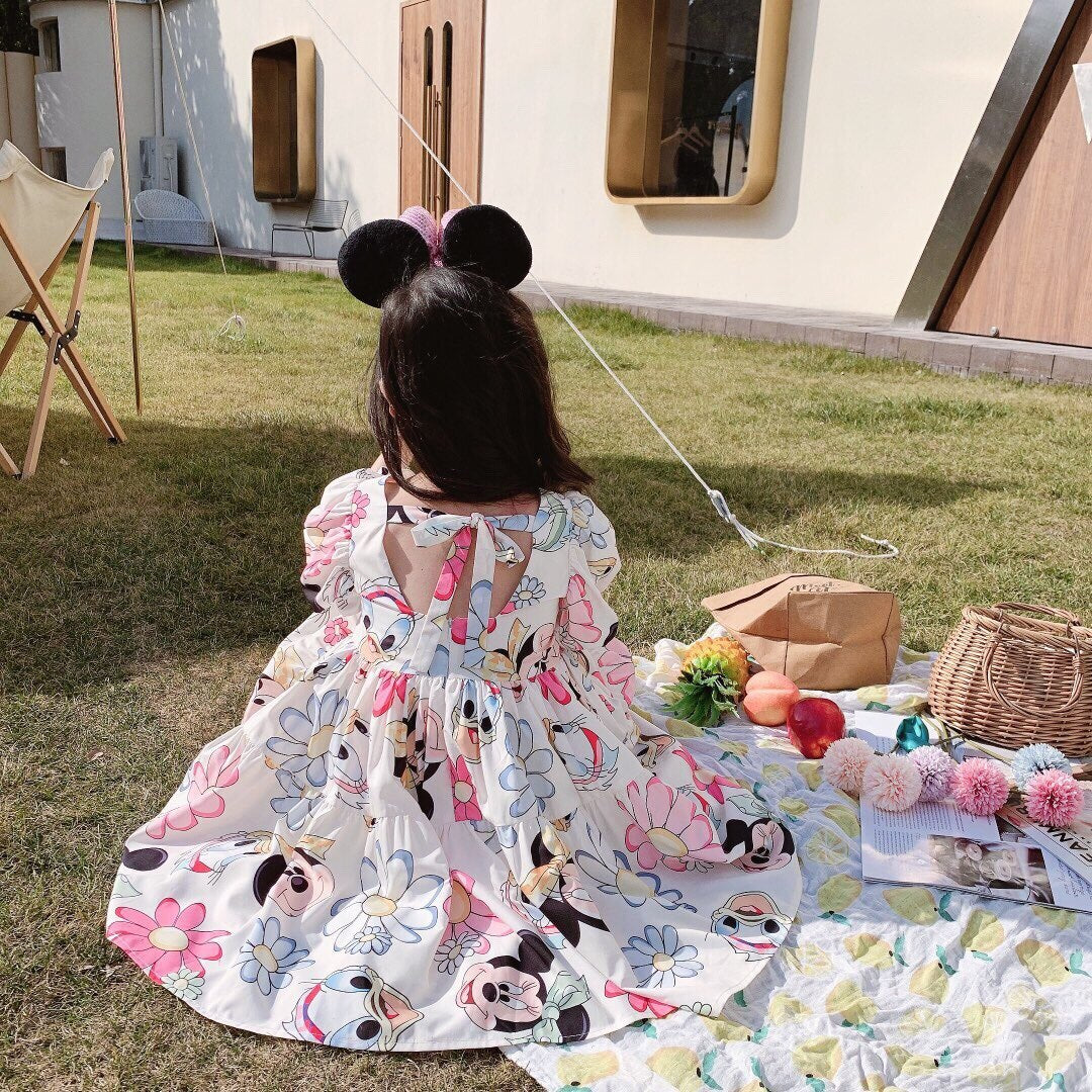 Disney New Summer Baby Girl Mickey Cartoon Print Dress