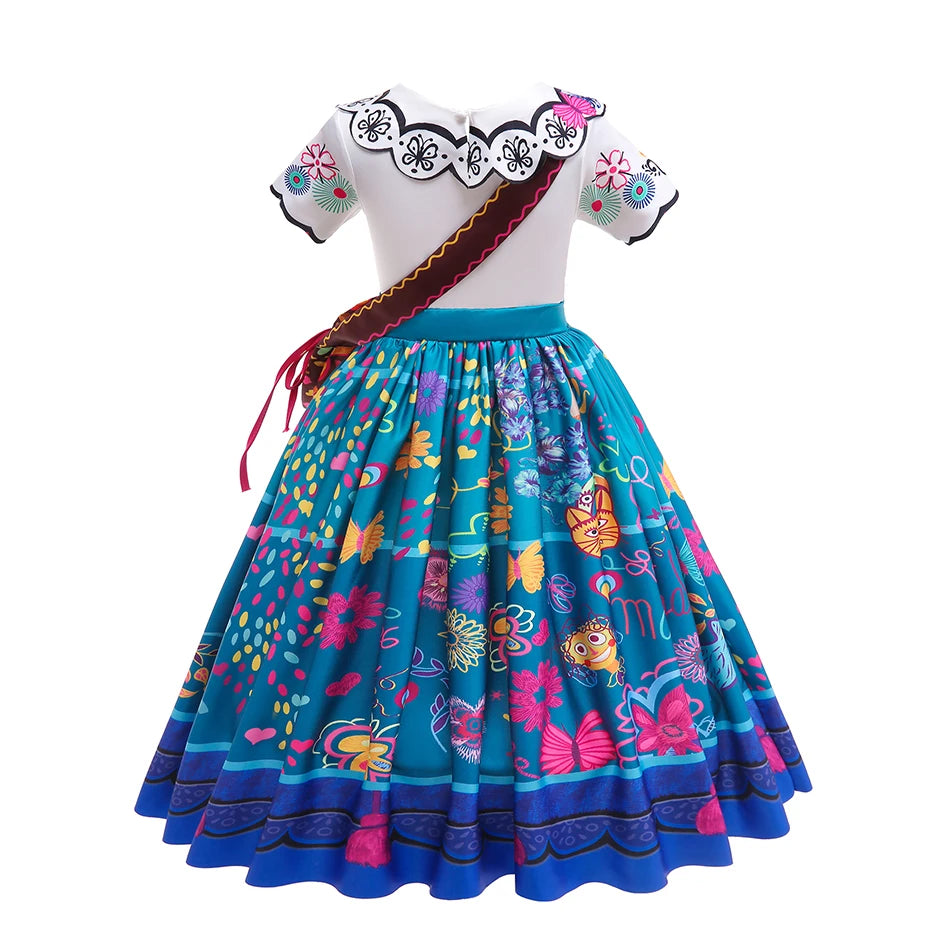 Girls Encanto Costume Mirabel Birthday Halloween Carnival Party Princess Mirabel Suit Party Cosplay Costume For Kids Vestido