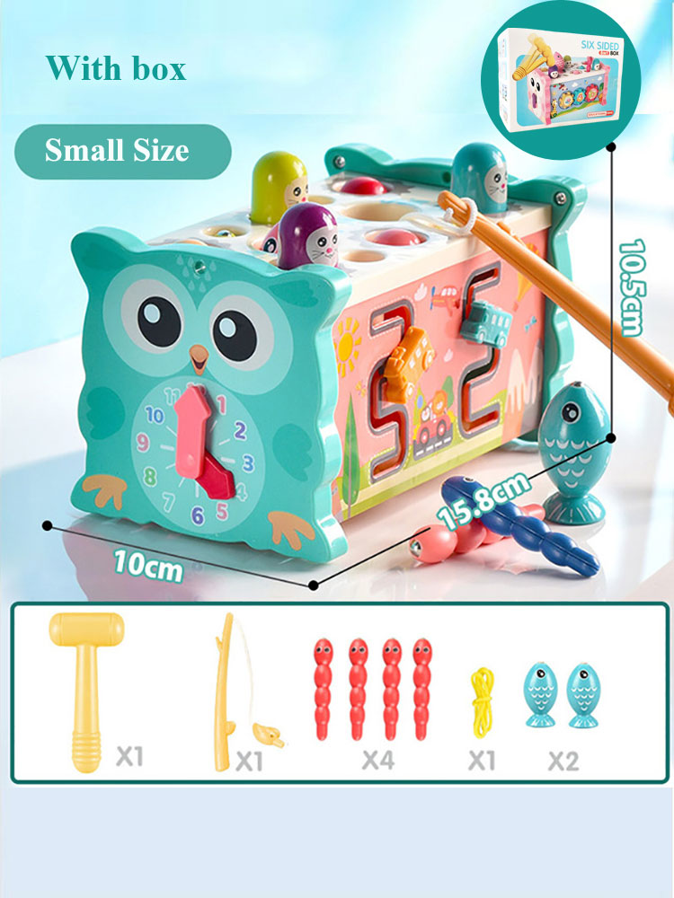 Baby Montessori Toys Fishing Owl Cube 0 6 12 Months Learning Educationa Game Set with Music