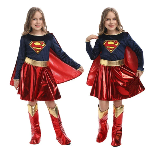 Halloween Carnival Party Girls Supergirls Costume Cosplay Movie Kids Christmas Stage Performance Fancy Dress