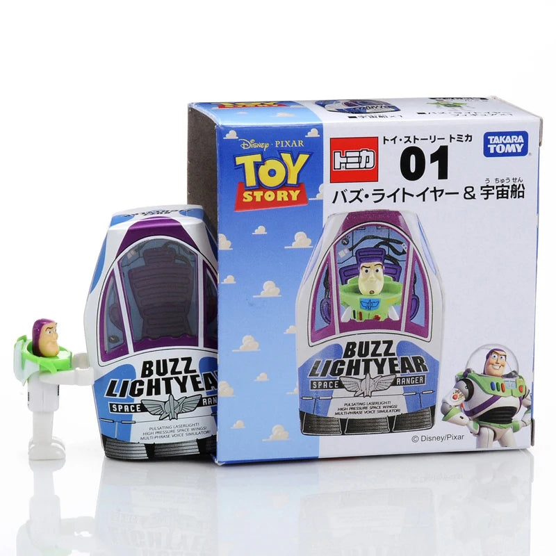 Takara Tomy Domika Mini Alloy Car Toy Story Doll Model Doll Placements Toys Buzz Lightyear Spaceship Collection Best Gift