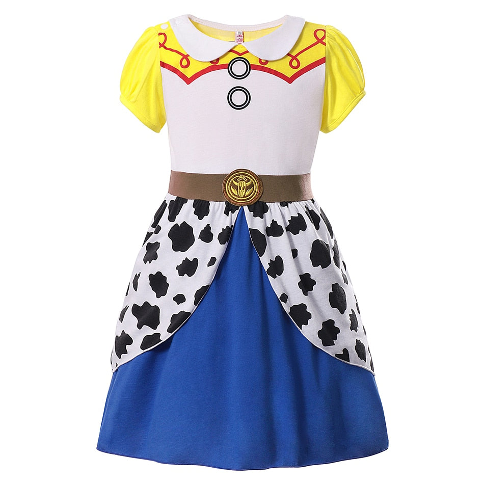 Disney Toy Story Princess Dress Cosplay Buzz Lightyear Woody Jessie Cowboy Girl Clothing for Halloween Carnival Birthday Party