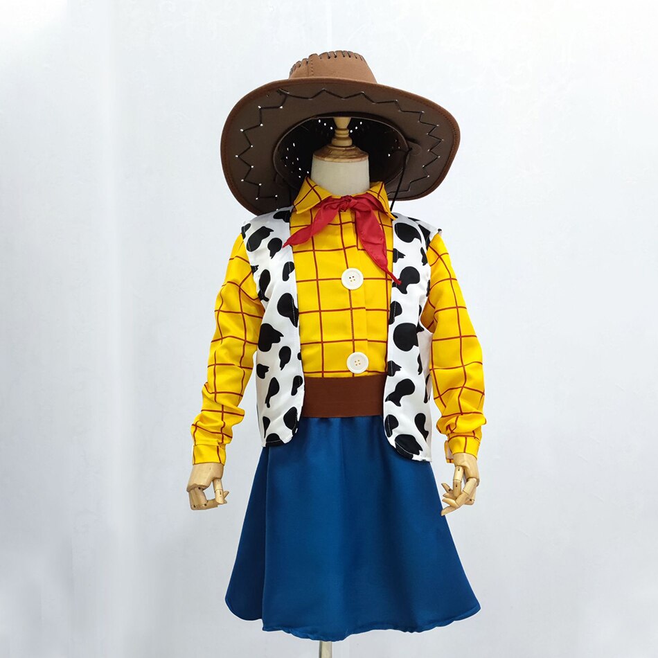 Girls Buzz Lightyear Dress Woody Cartoon Cow Frocks Toy Story Halloween Clothes Party