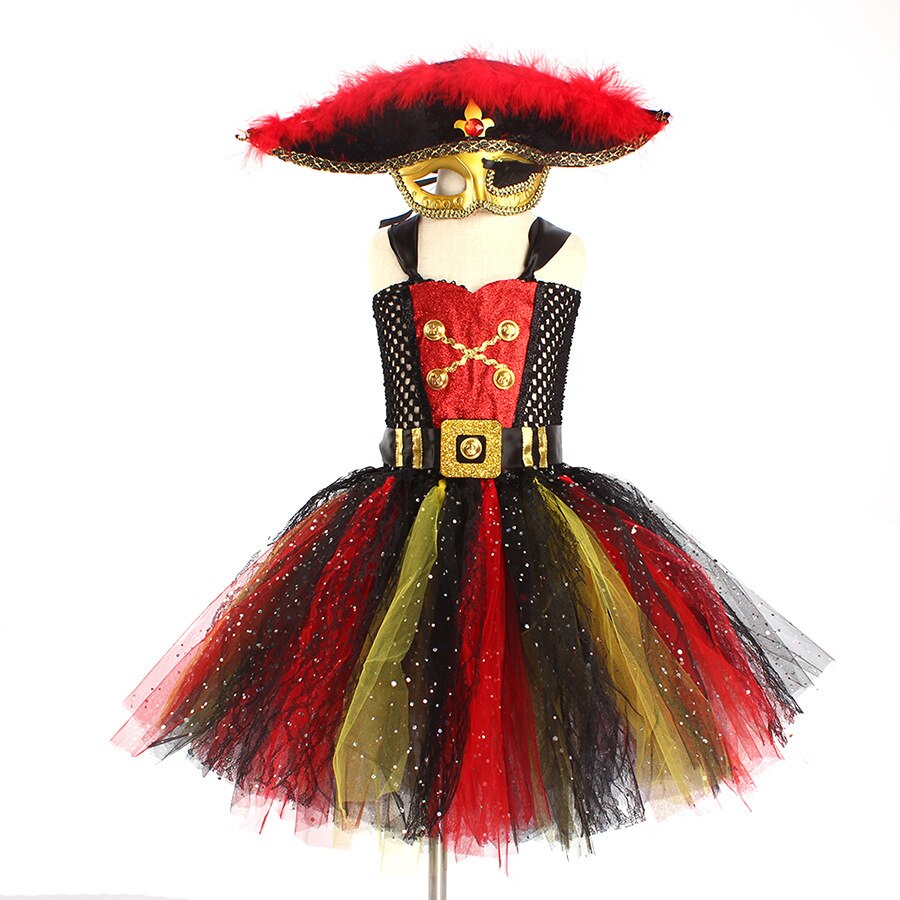 Kids Halloween Pirates of the Caribbean Cosplay Costume Tutu Dress