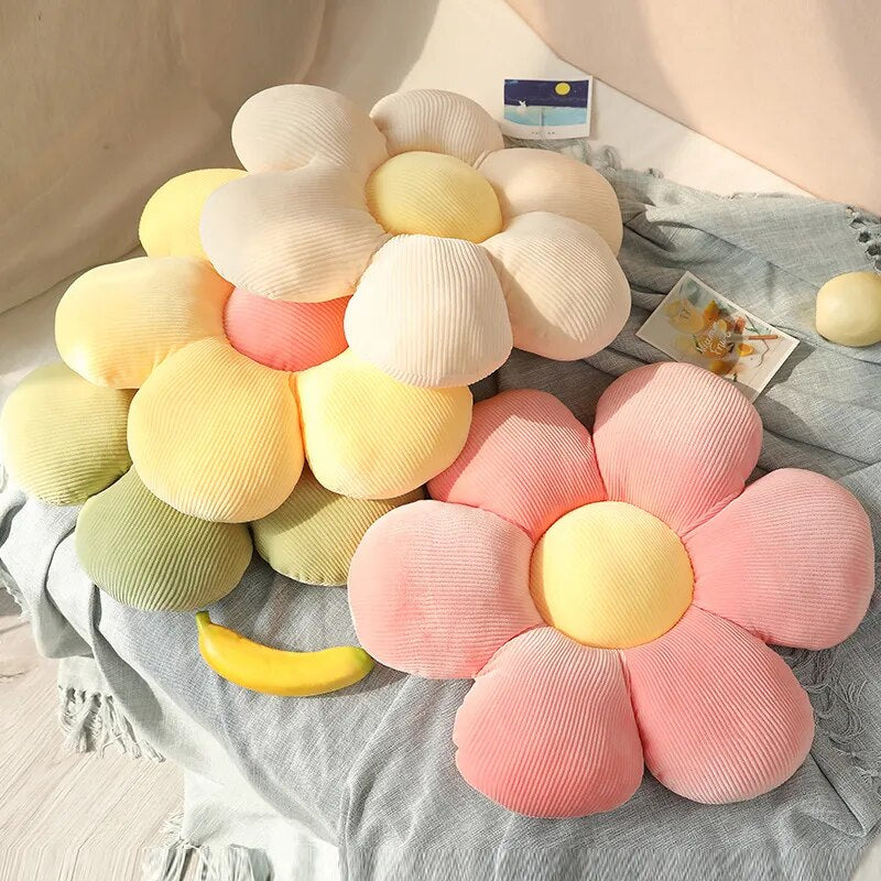 Sunflower Throw Pillow Stuffed Toy Soft Kawaii Sofa Cushion Cartoon Plush "Keep Smile" Face Bedroom Flower Floor Seat Pad