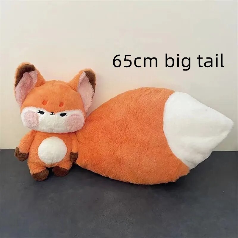 Creative and Cute Doodle Fox Doll Plush Toy Little Fox With Big Tail Doll Gifts Birthday for Girl Kid Room Decoration Bed Pillow