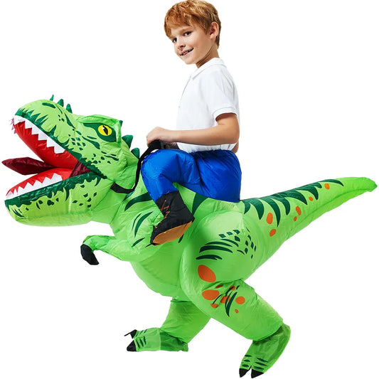 Kids T-rex Dinosaur Inflatable Costume Child Anime Purim Halloween Christmas Party Cosplay Costumes Dress Suit for Boys Girls