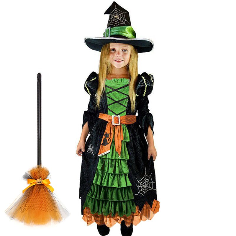 2023 Halloween Fairy Girl Cosplay Witch Dress Clothing Set