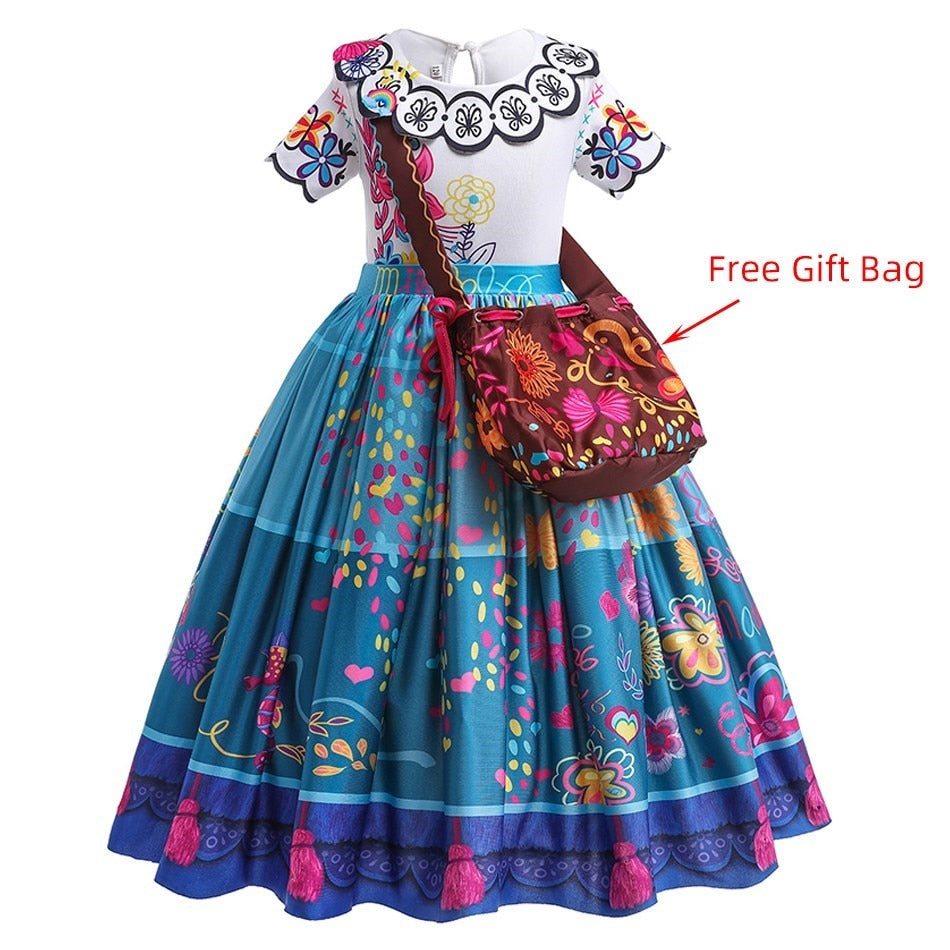 Girls Princess Costume Kids Encanto Mirabel Isabela Photography Outfit for Children Cosplay Carnival Party