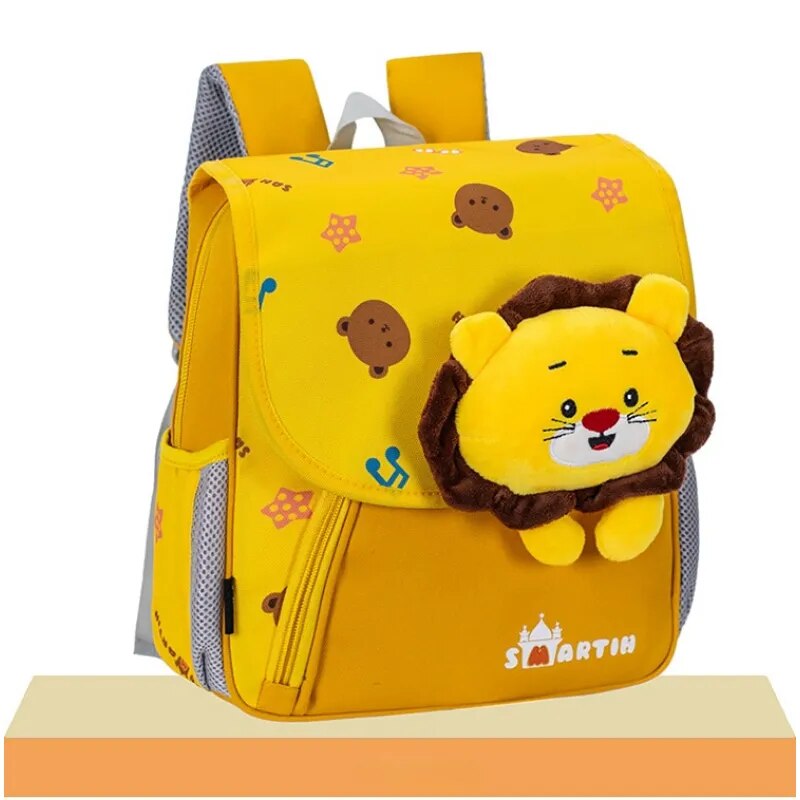 Little Lion Children's Schoolbag Bag Cartoon Cute Backpack Kindergarten Boys and Girls Lightweight Ridge Protection Knapsack