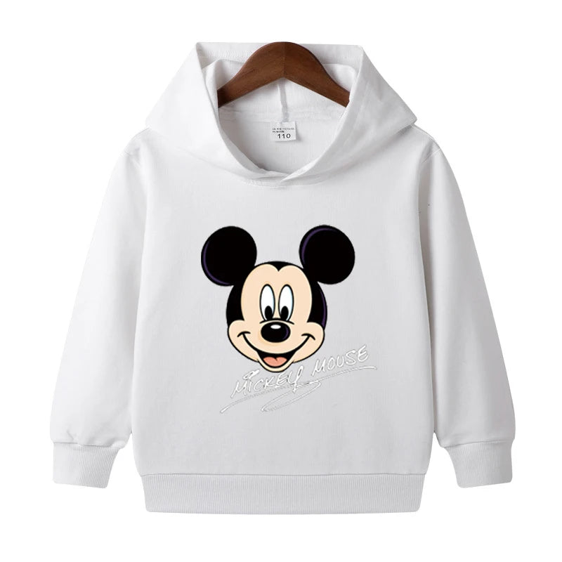 1-8 Years Kids Cartoon Hoodies Spring Boys Girls Minnie Mickey Sweatshirts Children Disney Casual Hooded Tops Infant Clothes