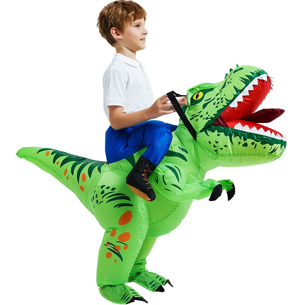 Kids T-rex Dinosaur Inflatable Costume Child Anime Purim Halloween Christmas Party Cosplay Costumes Dress Suit for Boys Girls