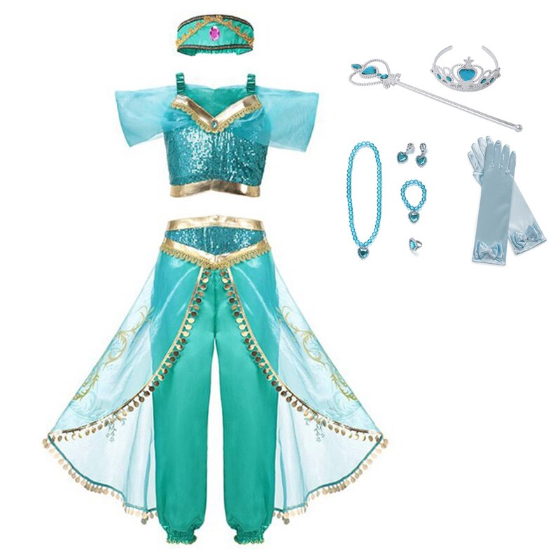 Disney Girl Princess Jasmine Dresses Halloween/Birthday Party