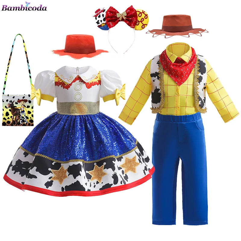 Toy Costume Story Infant Christmas Jessie Dress New Year Girls Tutu Dress 1 2 3 4 5 6 Years Old Baby Girl Birthday Party Dress