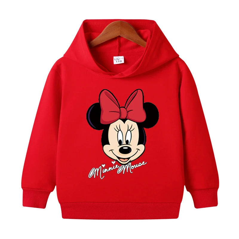 1-8 Years Kids Cartoon Hoodies Spring Boys Girls Minnie Mickey Sweatshirts Children Disney Casual Hooded Tops Infant Clothes