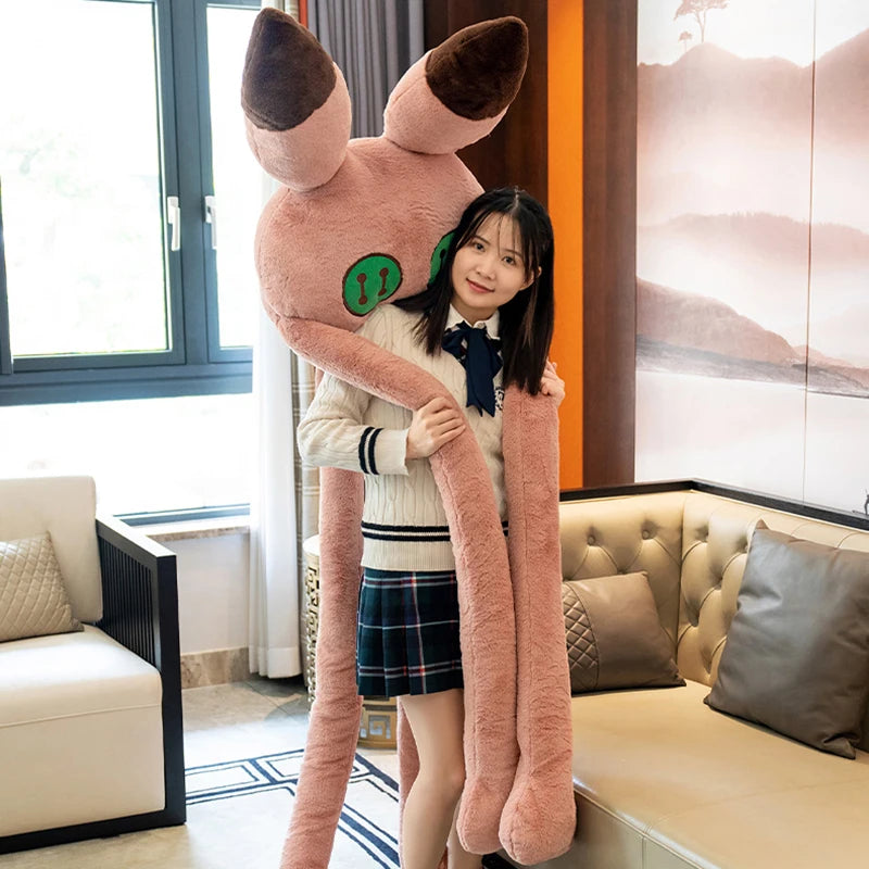 Cute Long Legged Animal Pillow Black Cat Toy Pink Rabbit Throw Pillow Girl Sleeps Cushion Super Large Doll Huge Plush Toy