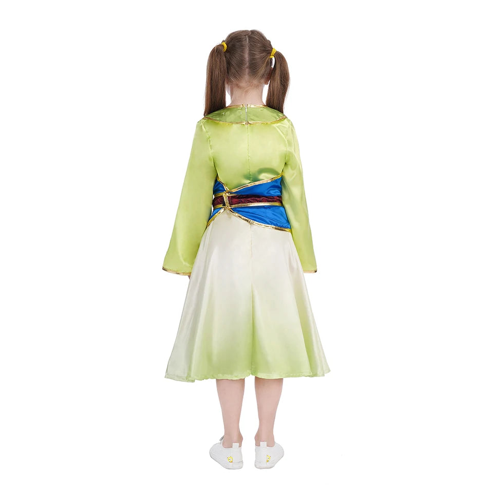 Disney Mulan Princess Dress Up Dresses Kids New Movie Cosplay Costumes Children Halloween Birthday Party Performance Outfits