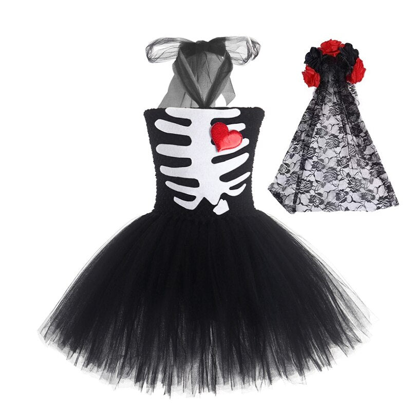 Halloween Children Cosplay Zombie Party Skeleton Dress