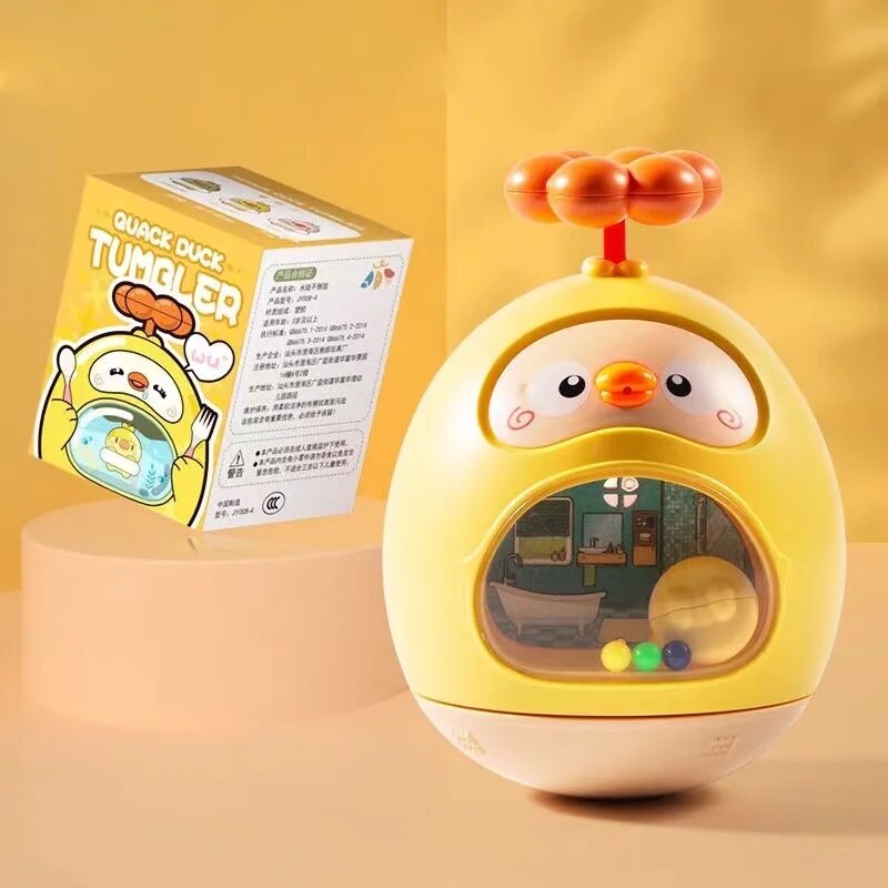 Little Yellow Duck Paddling Tumbler Toy Baby Bathing Children Water Spray Duck Boys girls Bathroom Toy Birthday Gift