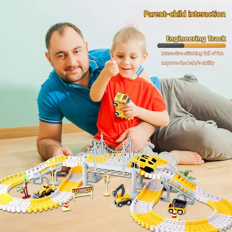 Track car toy track glide children's small train toy car puzzle boy electric car year old electric car crossing car train model