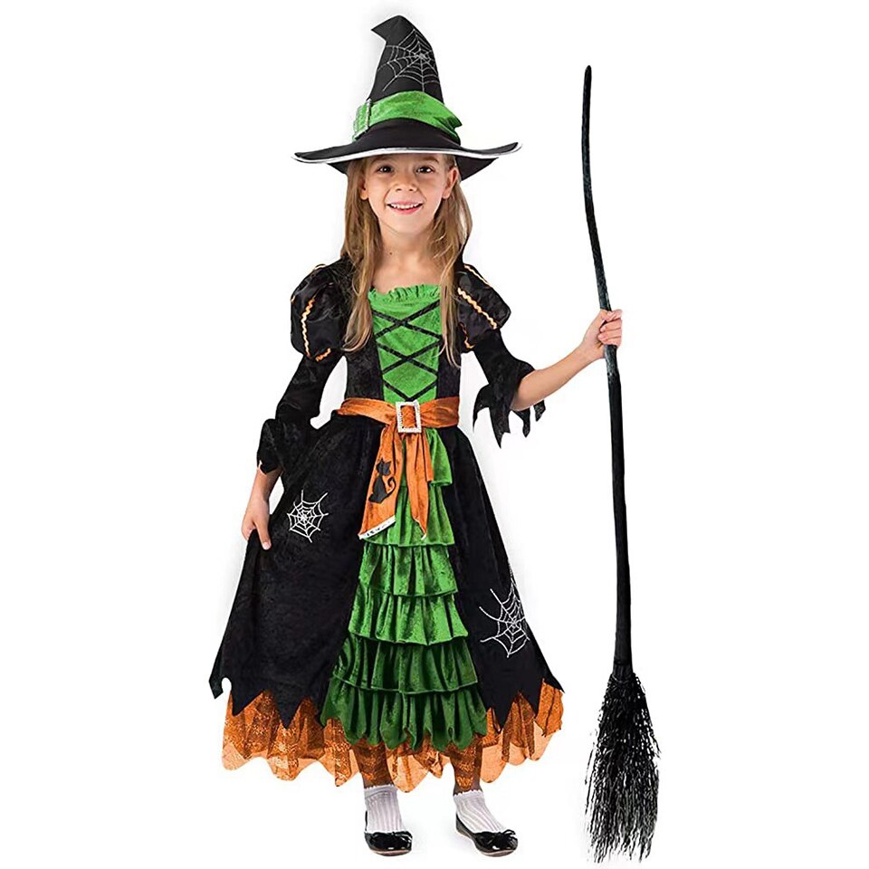 2023 Halloween Fairy Girl Cosplay Witch Dress Clothing Set