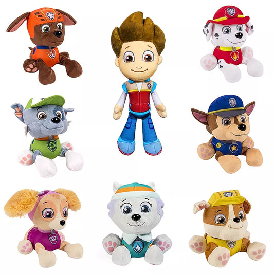 19-27cm Paw Patrol Plush Dog Marshal Everest Tracker Chase Skye Plush Doll Anime Plush Kids Toys Room Decorations Children Gifts
