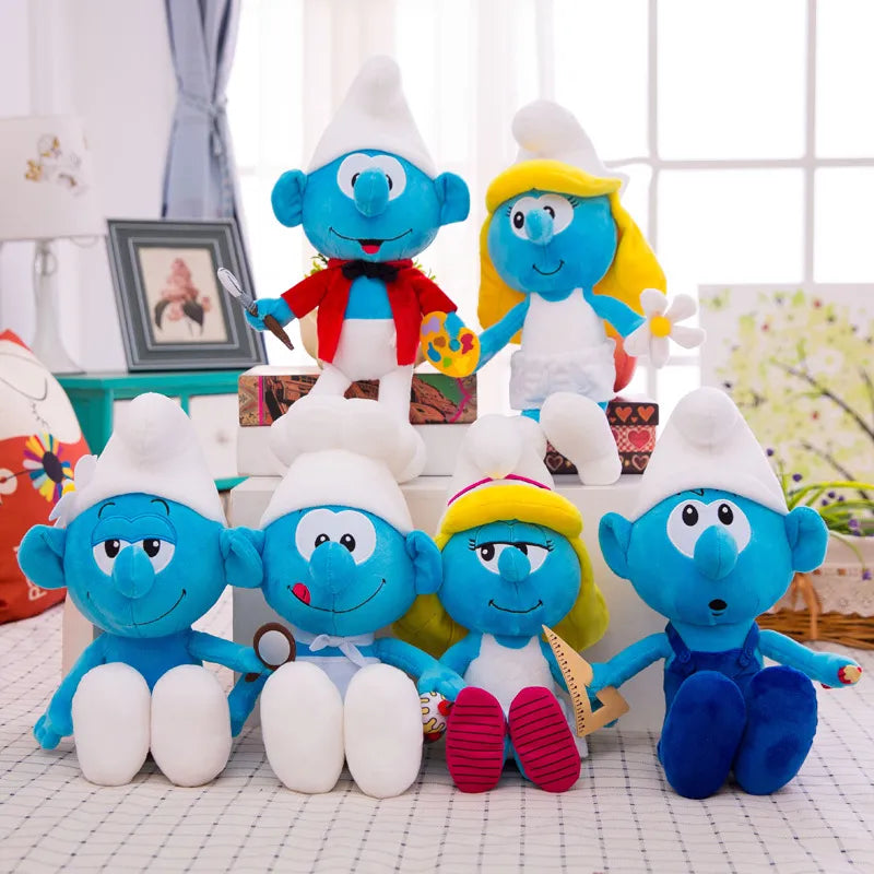 2023 New 40cm Cartoon Character Creative Smurf Cute Plush Toy Kawaii Doll Children’s Soothing Toy Birthday Gift Christmas Gift