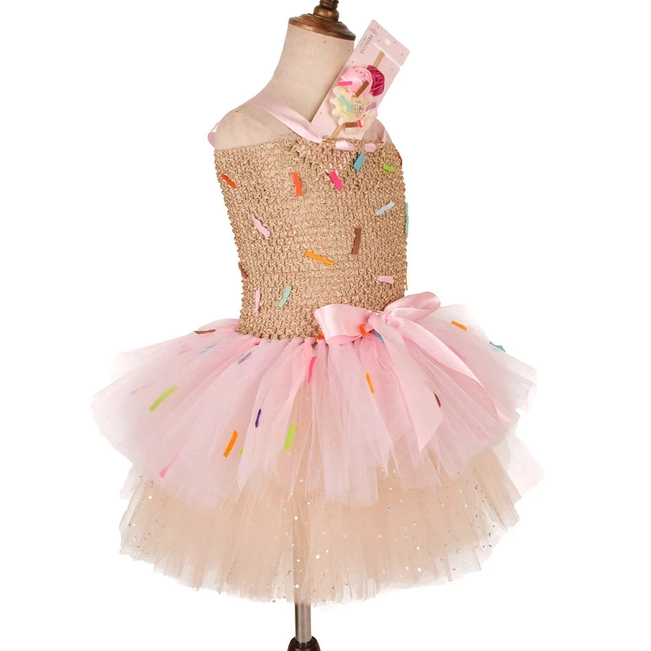 Purim New Sweet Lollipop Candy Kids Mesh Tutu Dress Baby Girl Costume Fancy Rainbow Clothes Children Party Birthday outfit 2-12T