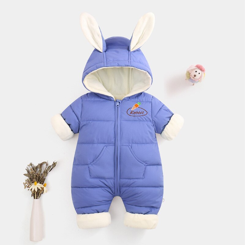 Autumn Baby Boy Winter Clothing for Infant Thick Clothes Hooded Romper