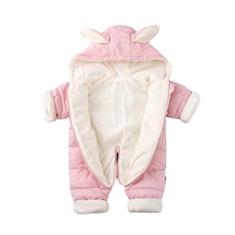 Autumn Baby Boy Winter Clothing for Infant Thick Clothes Hooded Romper