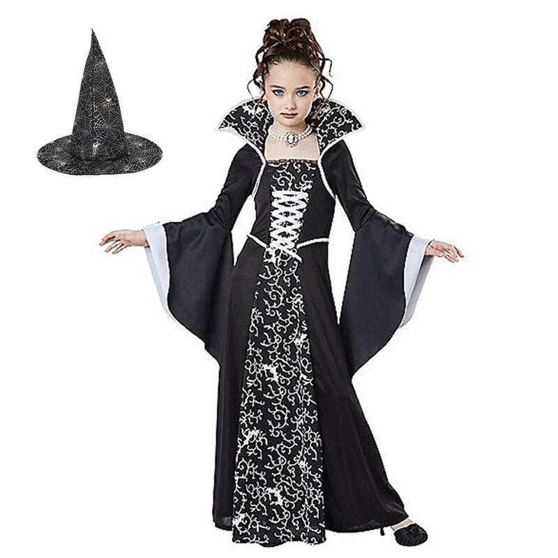 2023 Halloween Fairy Girl Cosplay Witch Dress Clothing Set Vampire Drama Masquerade Stage Performance Costumes