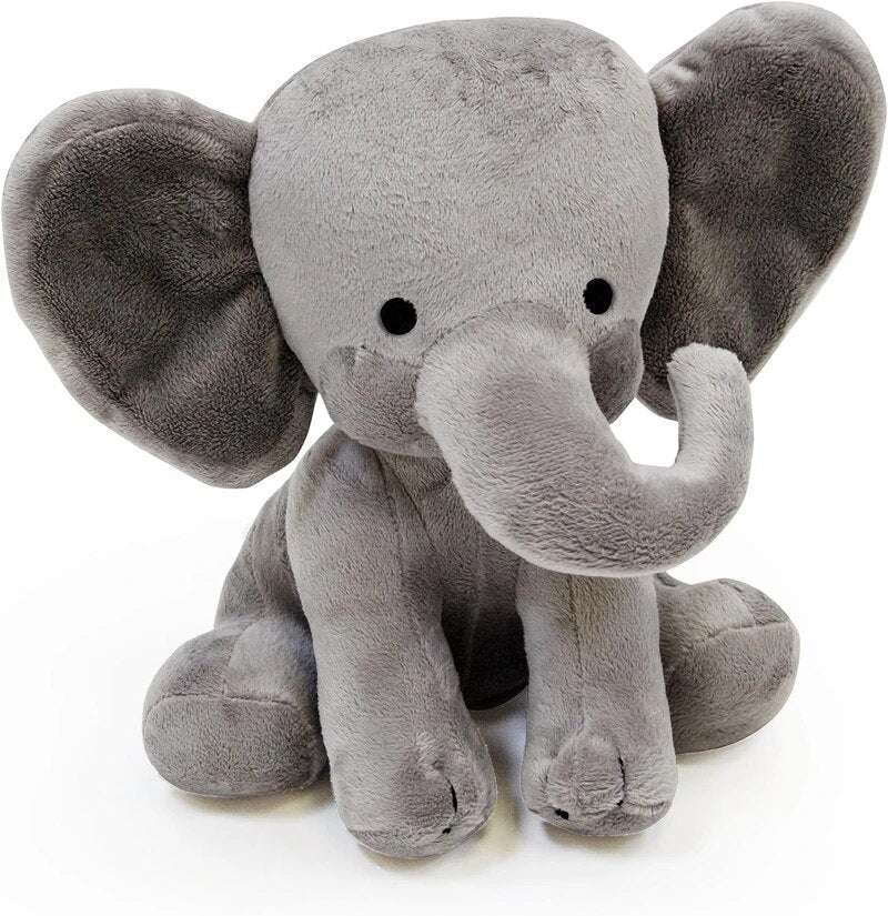 25cm Gray Elephant Stuffed Plush Toys Kawaii Animals Soft Sleeping Stuffed Pillow Doll Plushie for Baby Room Decorative Gifts