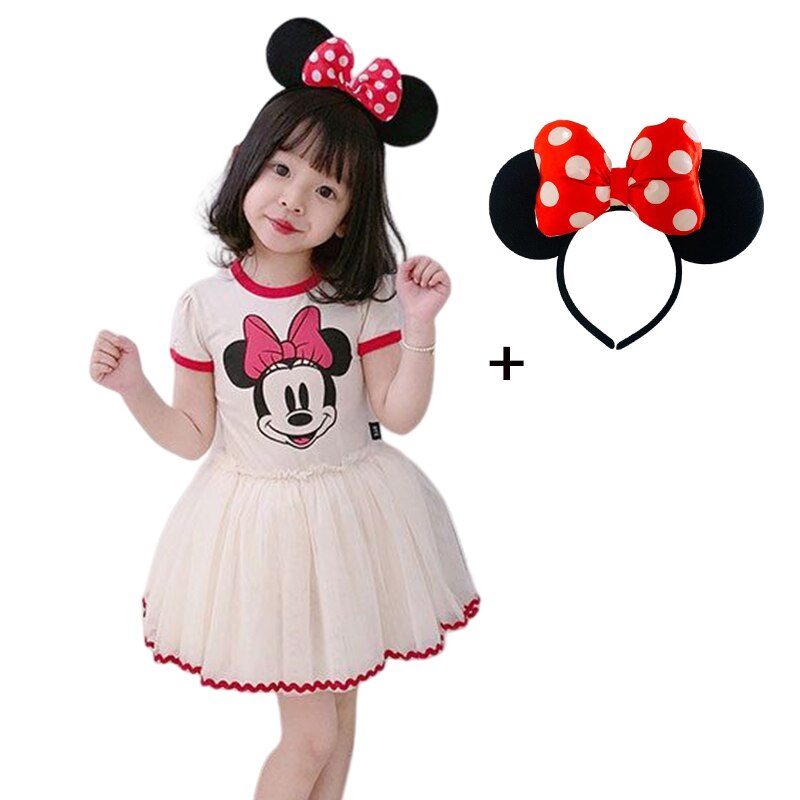 Summer Baby Girl Casual Dress Floral Kids Toddler Minnie Mouse Daisy Cartoon Cute Princess Costumes For Girls Backless Dresses