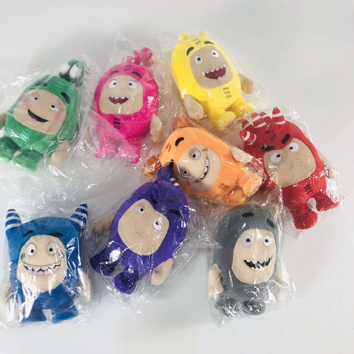 8pcs/Lot Oddbods Cartoon 18-24CM Fuse Jeff Newt Odd ZEE Bods Stuffed Plush Toy Doll For Kids Gifts PP Cotton Home Decoration