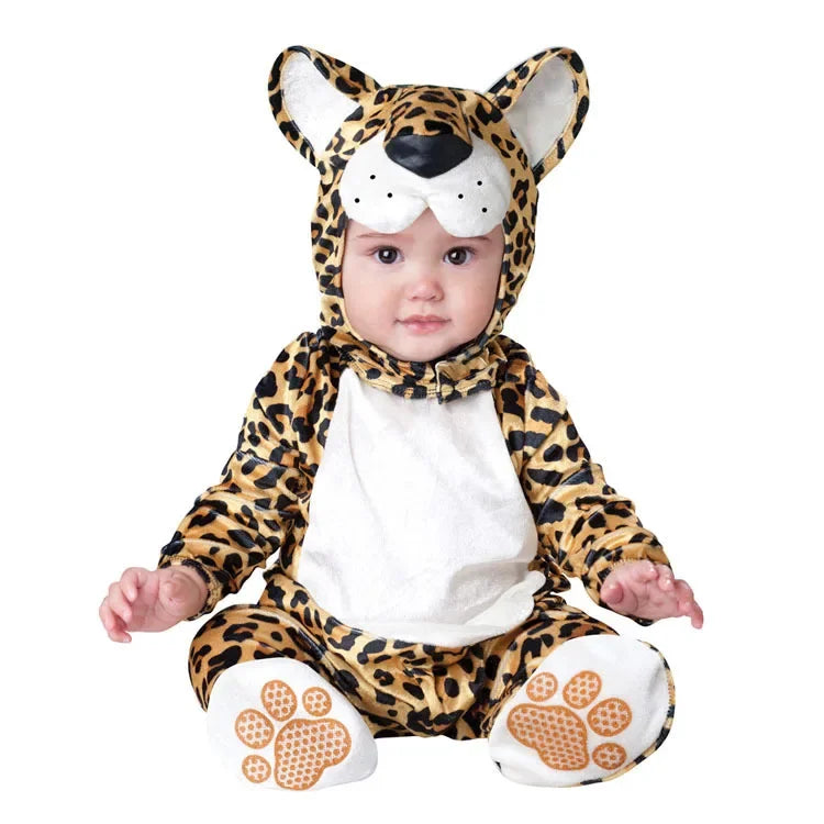 Animal Carnival Purim Halloween Outfits Baby Boys Girls Costume Tiger Animal Cosplay Rompers Jumpsuit Toddlers Infant Clothes