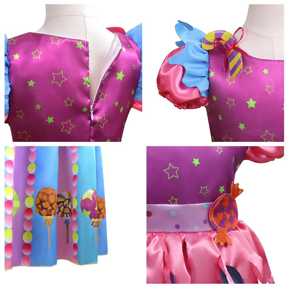 NEW Girl Cute Candy Princess Dress Puff Sleeve Lollipop Costume Kids Cosplay Performance Set