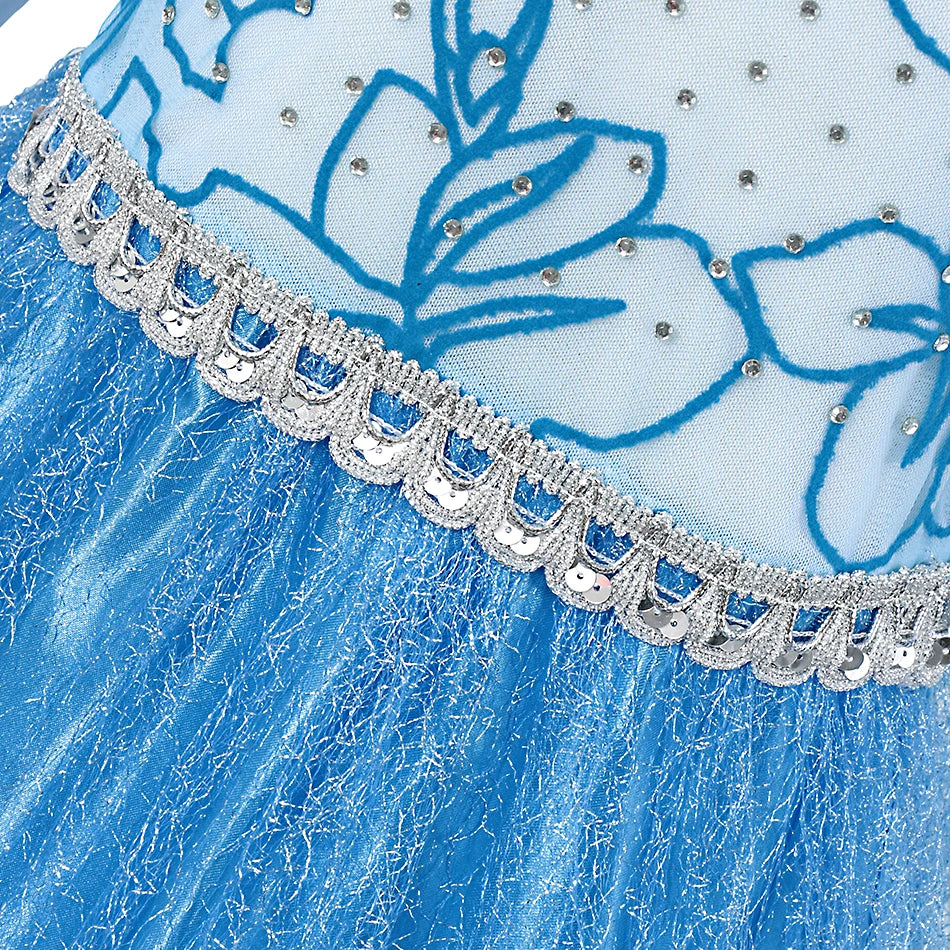 2-10T Elsa Cosplay Dress for Girls Birthday Role Elsa Princess Dress For Kids Halloween Carnival Easter Party Cosplay Costume