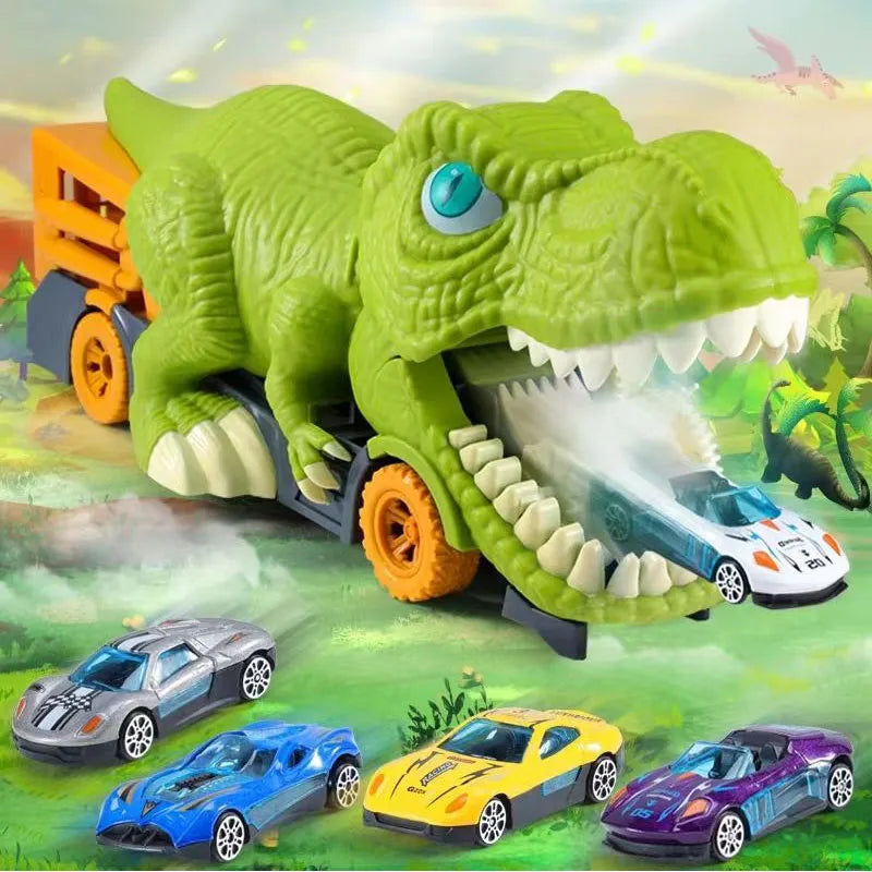 New Dinosaur Toy Play Vehicle Game For Boy Car Carrier Truck Children Montessori Gift Kid Racing Track with Children Mini Car