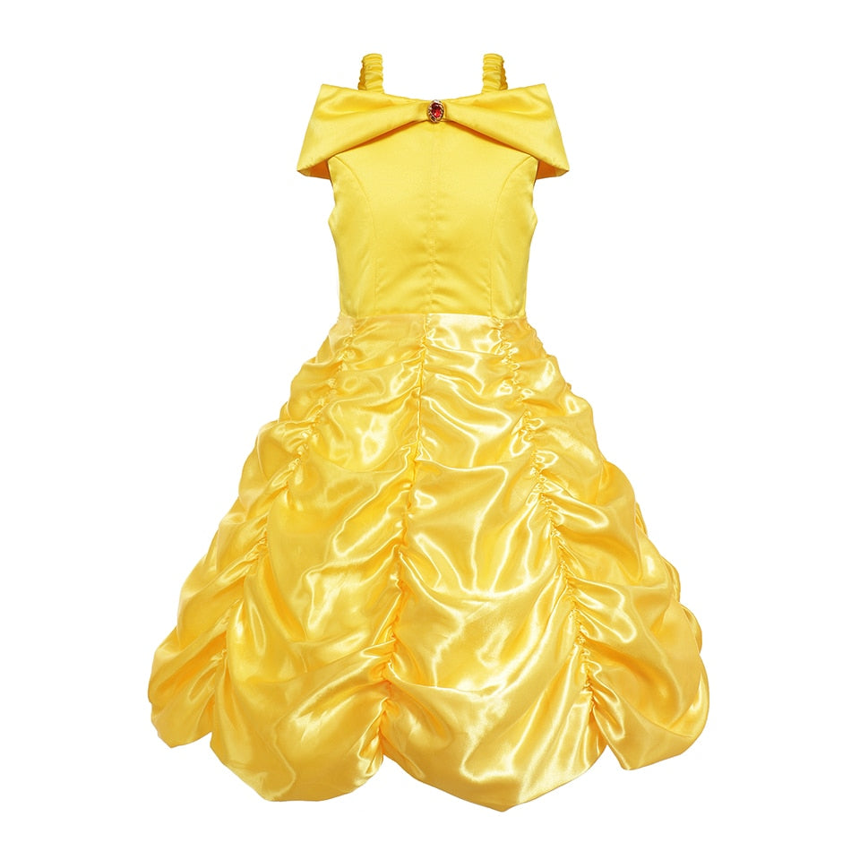 Disney Belle Dress for Girl Princess Kids Embroidery Ball Gown Child Cosplay Beauty and beast Costume Fancy Party Clothing Girls