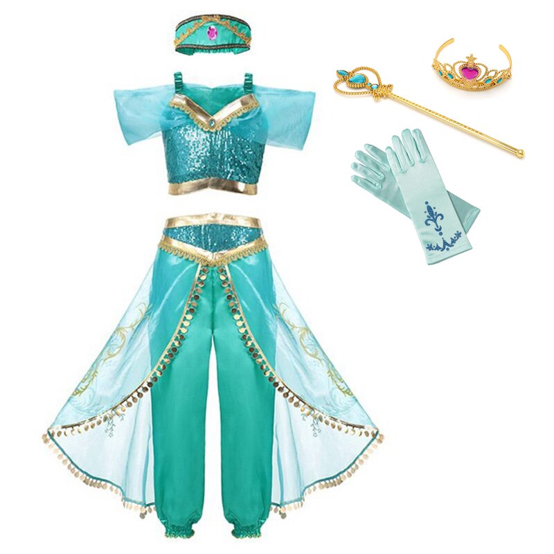 Disney Girl Princess Jasmine Dresses Halloween/Birthday Party