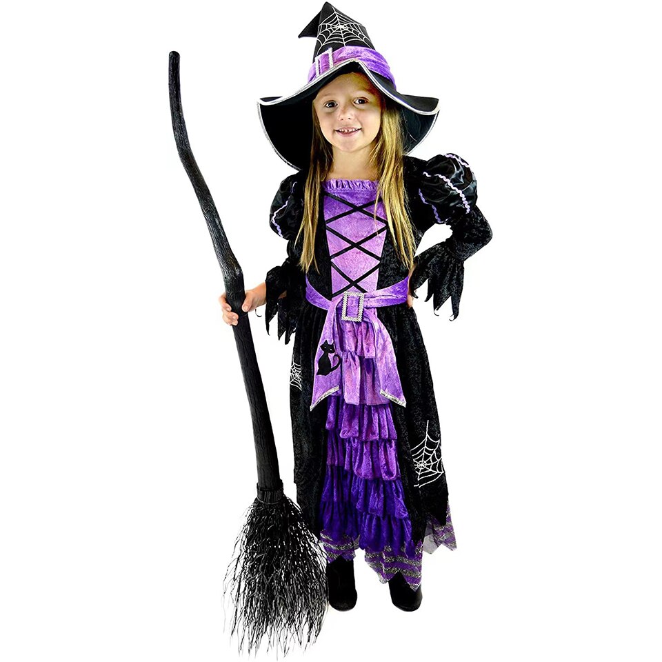 2023 Halloween Fairy Girl Cosplay Witch Dress Clothing Set