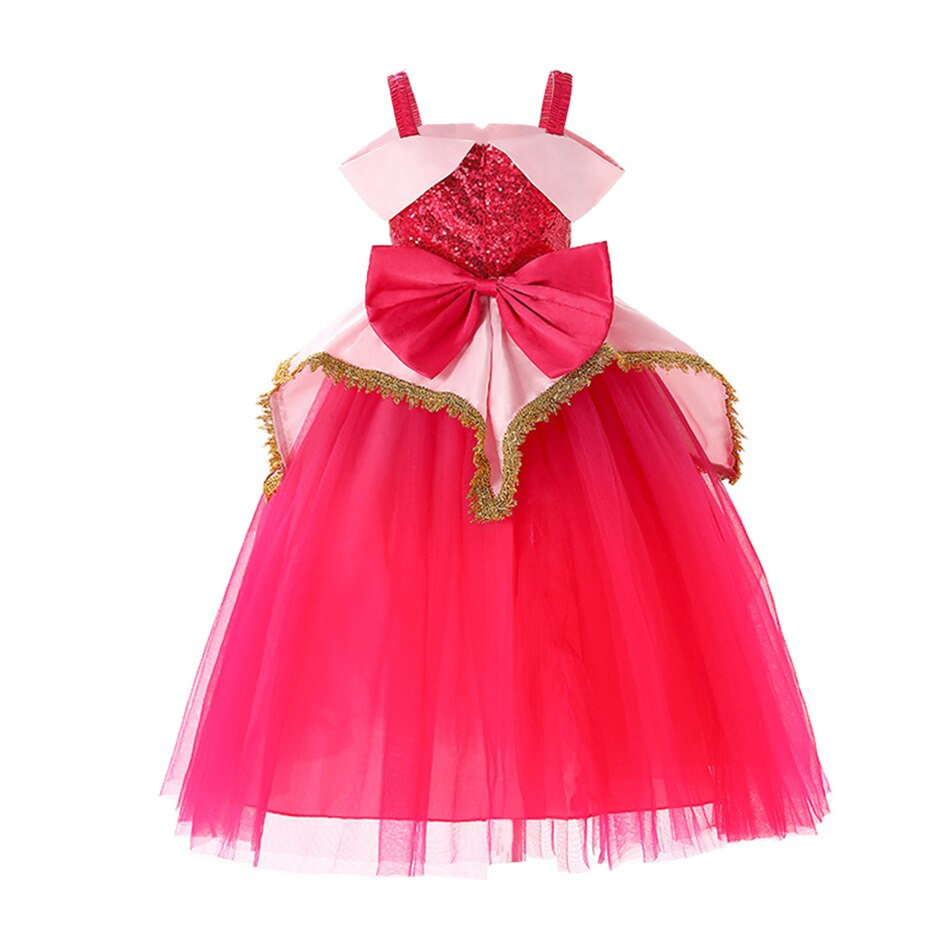 New Girls Fancy Flower Ball Gown of Disney Aurora Princess Dress