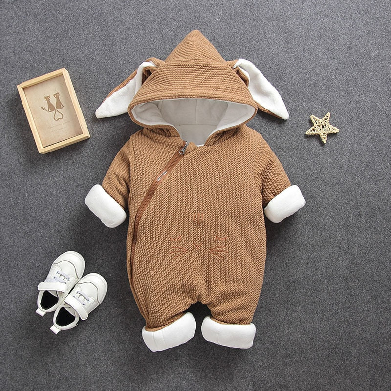 Baby Rompers for Autumn Winter Weather Jumpsuit Thick Warm Comfortable