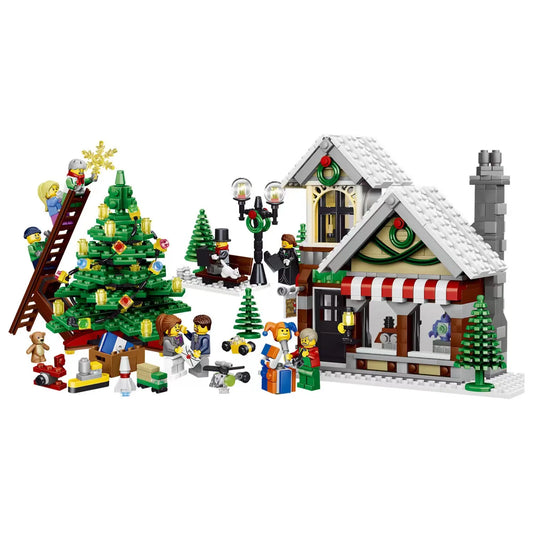 New City Creative Expert Winter Village Toy Shop 10249 Building Blocks House Santa Claus Store Bricks Kids Christmas Gift Toys