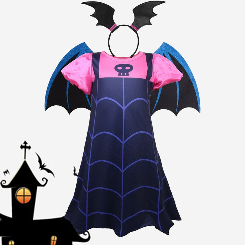 Disney Halloween Vampirina Costume For Girls, Kids Cosplay Disguise, Princess Dress Up For Carnival Party