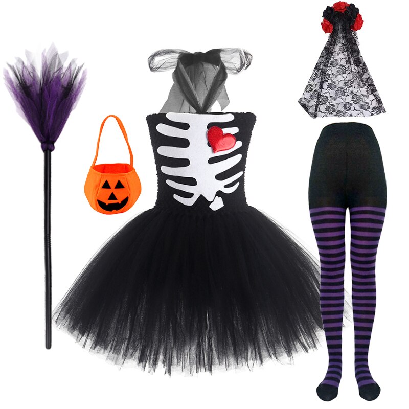 Halloween Children Cosplay Zombie Party Skeleton Dress