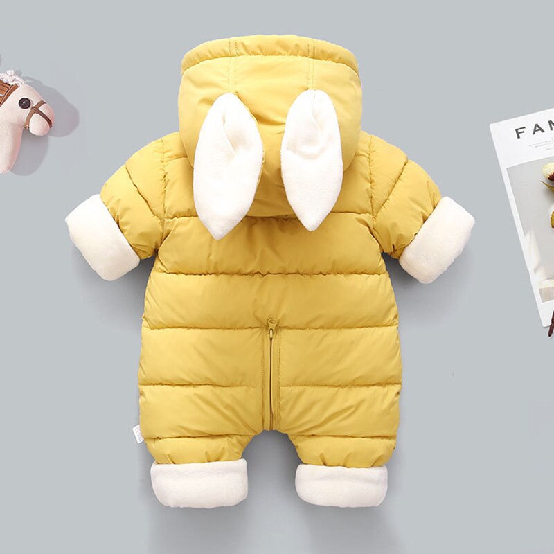 Autumn Baby Boy Winter Clothing for Infant Thick Clothes Hooded Romper