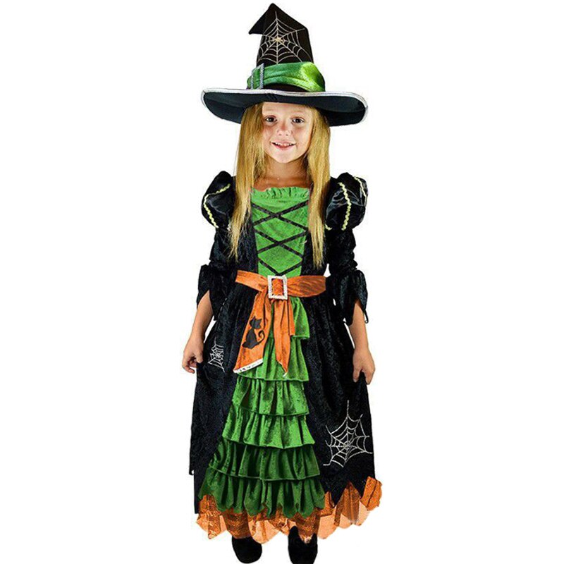 2023 Halloween Fairy Girl Cosplay Witch Dress Clothing Set